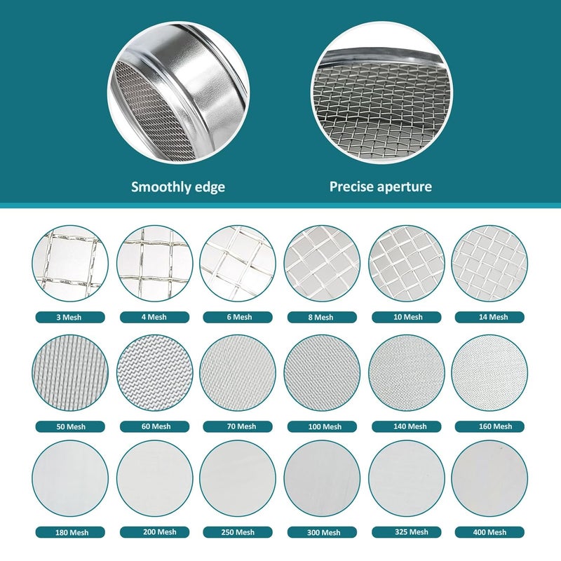 LVDALAB 304 Stainless Steel Mesh Lab Sieve, 10 Mesh (2mm) Aperture Test Sieve, 4inch(10cm) Economy Standard Analysis Sample Test Sieves for Industrial Laboratory Homes - Image 4
